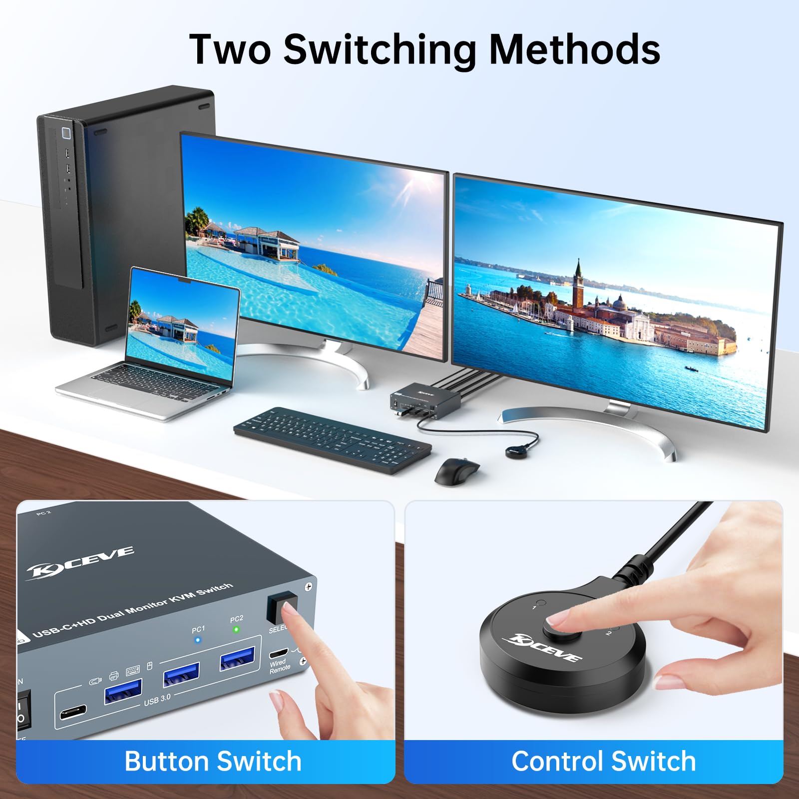 USB C HDMI KVM Switch 2 Monito - Kvm Switch Dual Monitor review and price