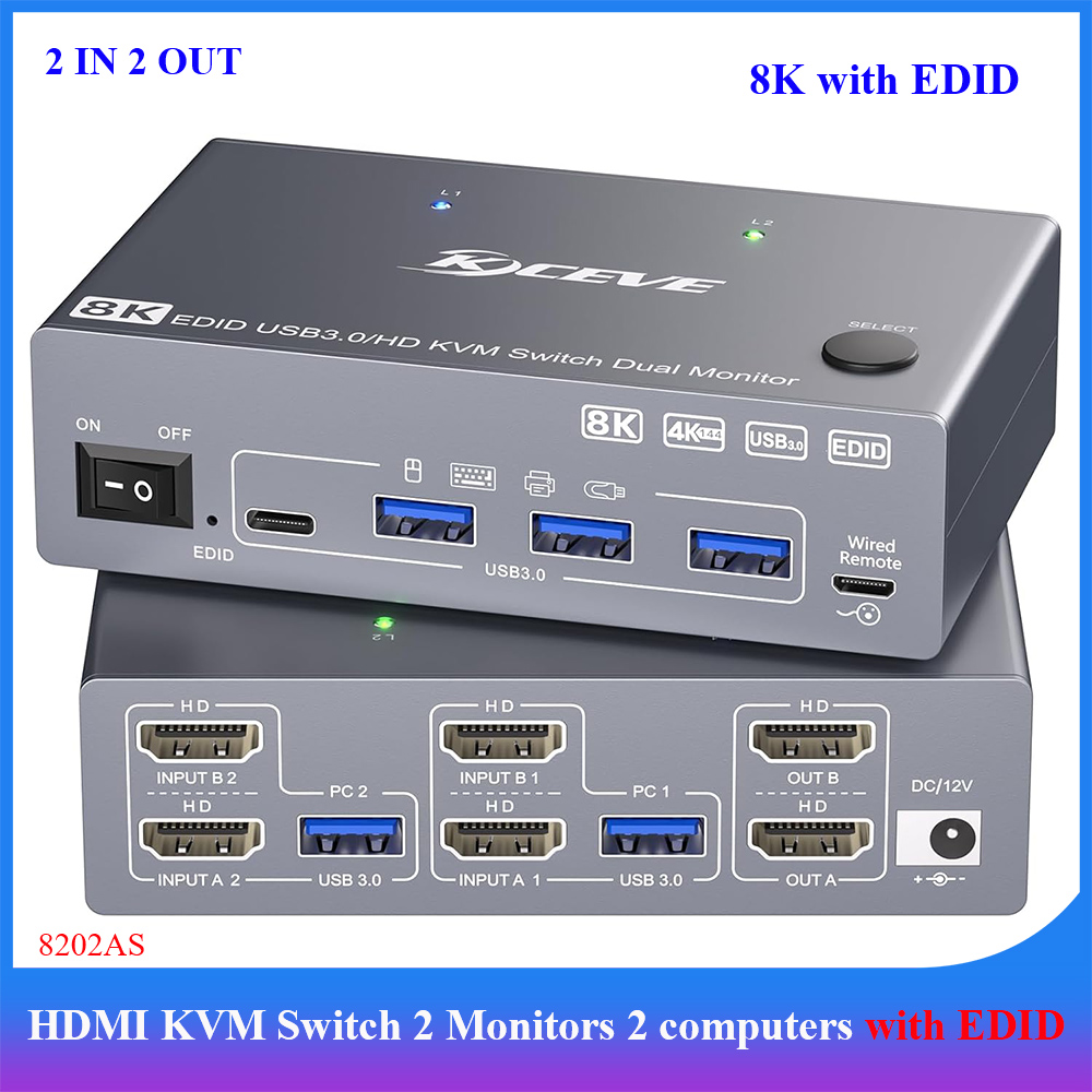 8K KVM Switch 2 Monitors 2 com - Kvm Switch Dual Monitor review and price