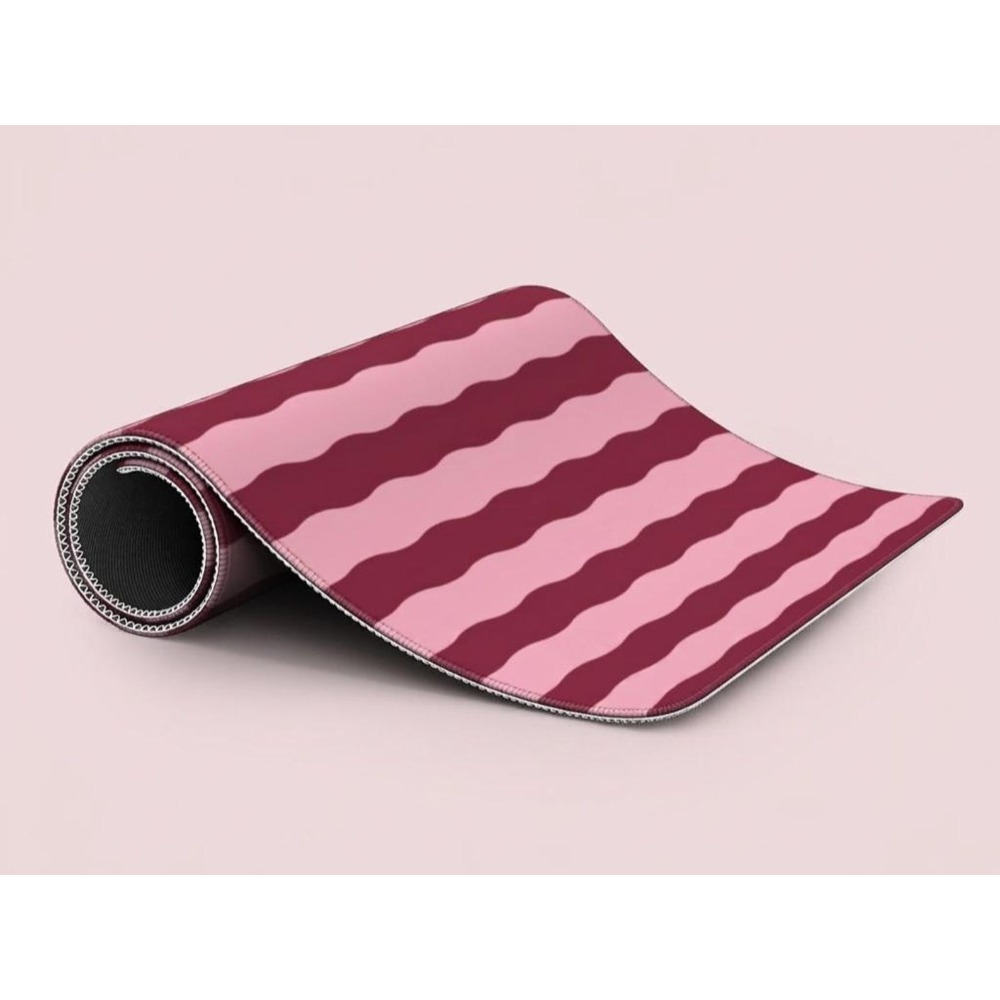 Pink Burgundy Wavy Lines Desk  - Office Desk Tech Accessories review and price