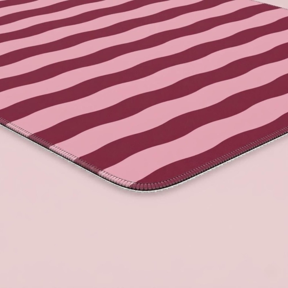 Pink Burgundy Wavy Lines Desk  - Office Desk Tech Accessories review and price