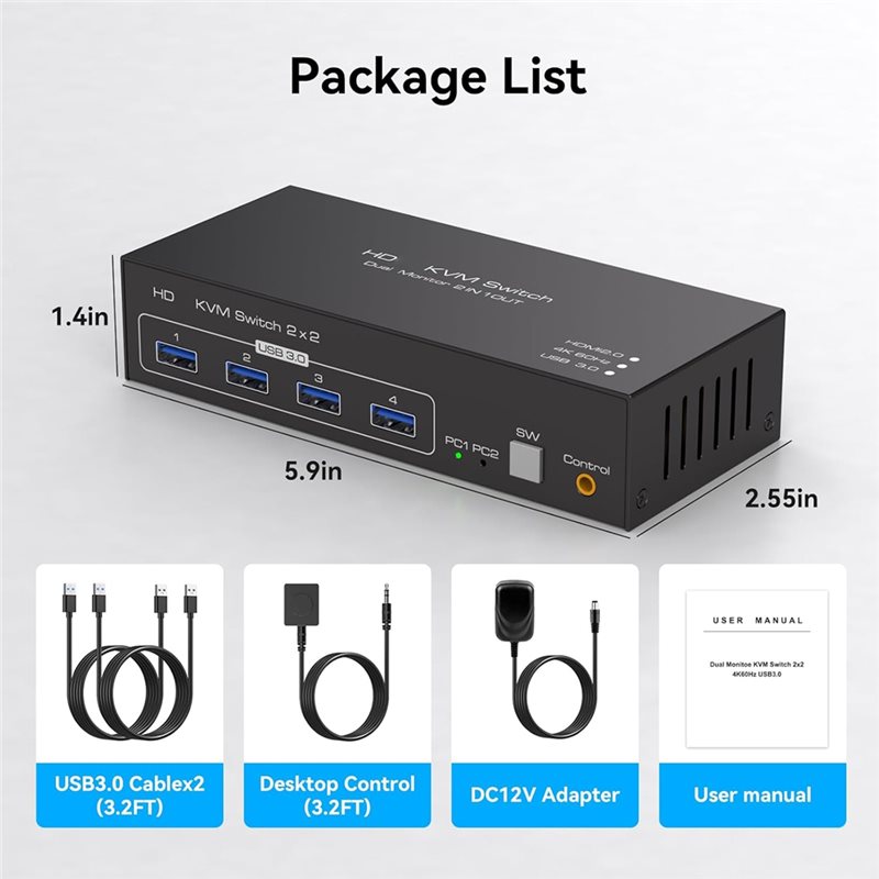 B68C -Compatible KVM Switch 2  - Kvm Switch Dual Monitor review and price