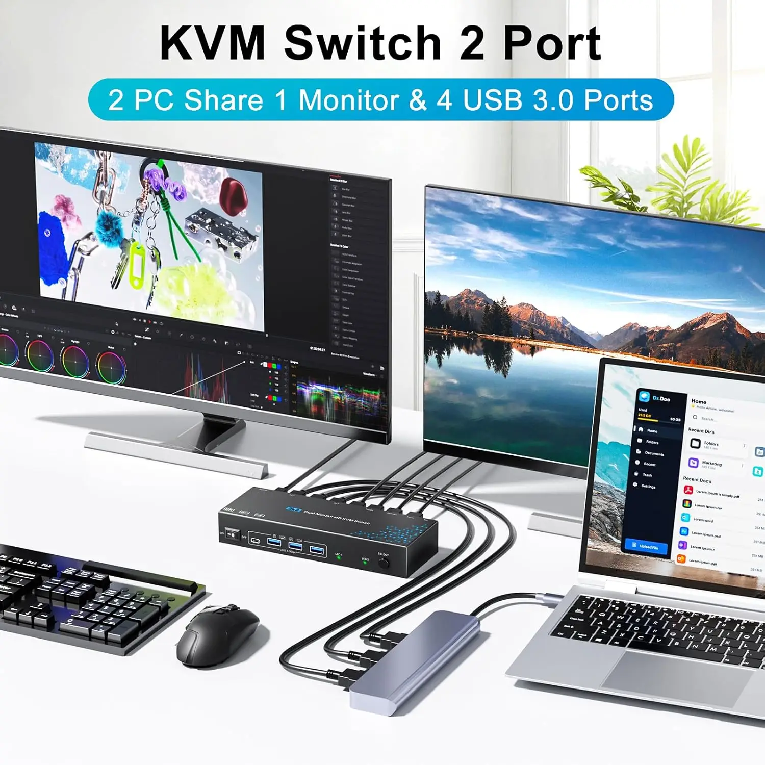 KVM Switch 2 Computers 2 Monit - Kvm Switch Dual Monitor review and price