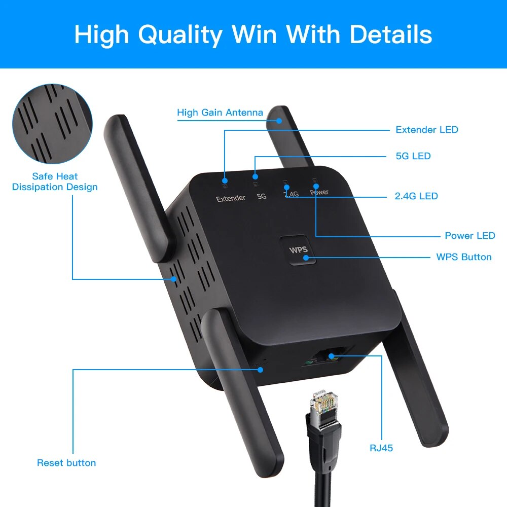 WiFi Repeater 1200Mbps 2.4GHz/ - Wifi Range Extender review and price