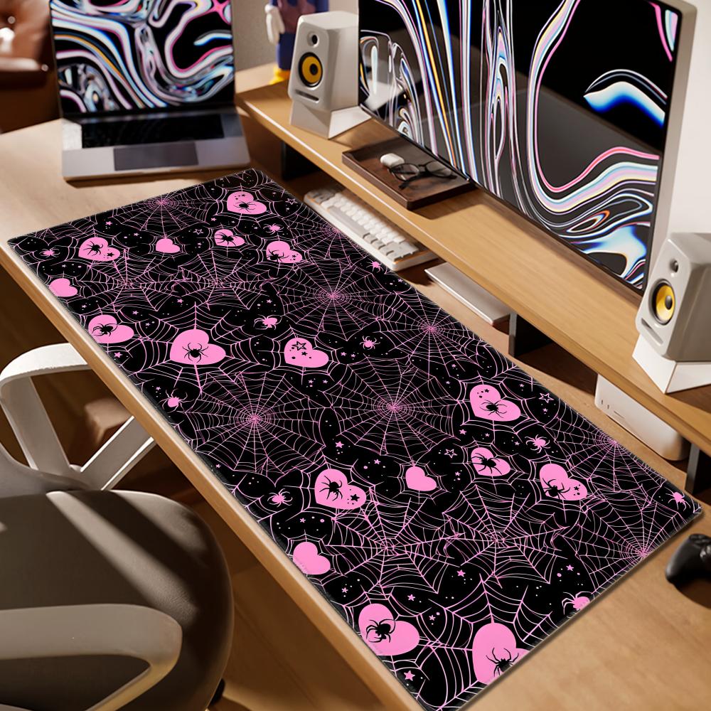 90x40 White or Pink Spiderweb  - Office Desk Tech Accessories review and price