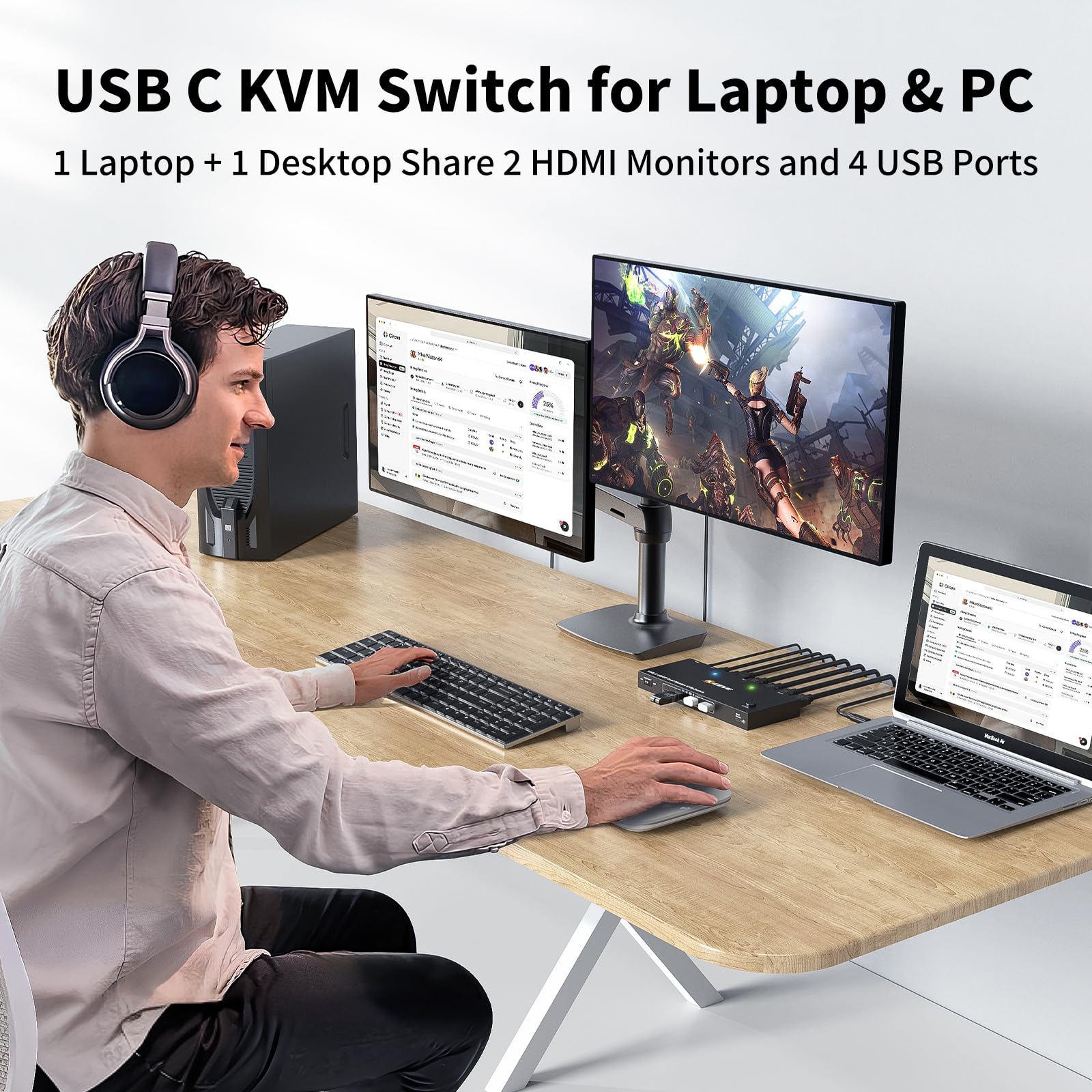 USB C KVM Switch 2 Computers 2 - Kvm Switch Dual Monitor review and price