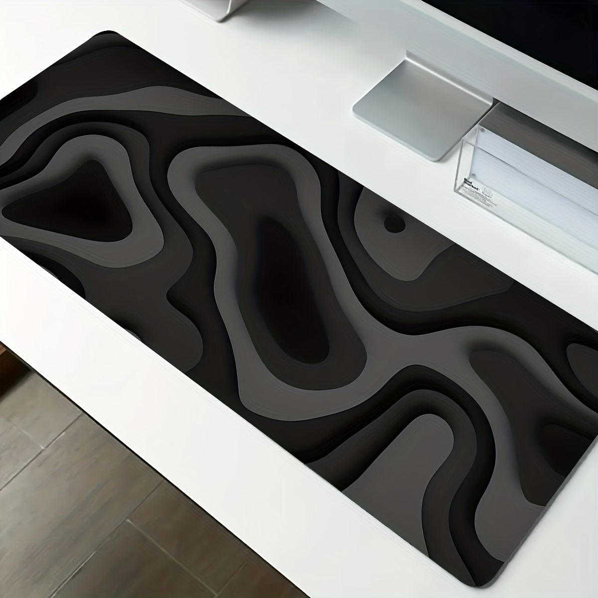 Black Gray Swirl Design Large  - Office Desk Tech Accessories review and price